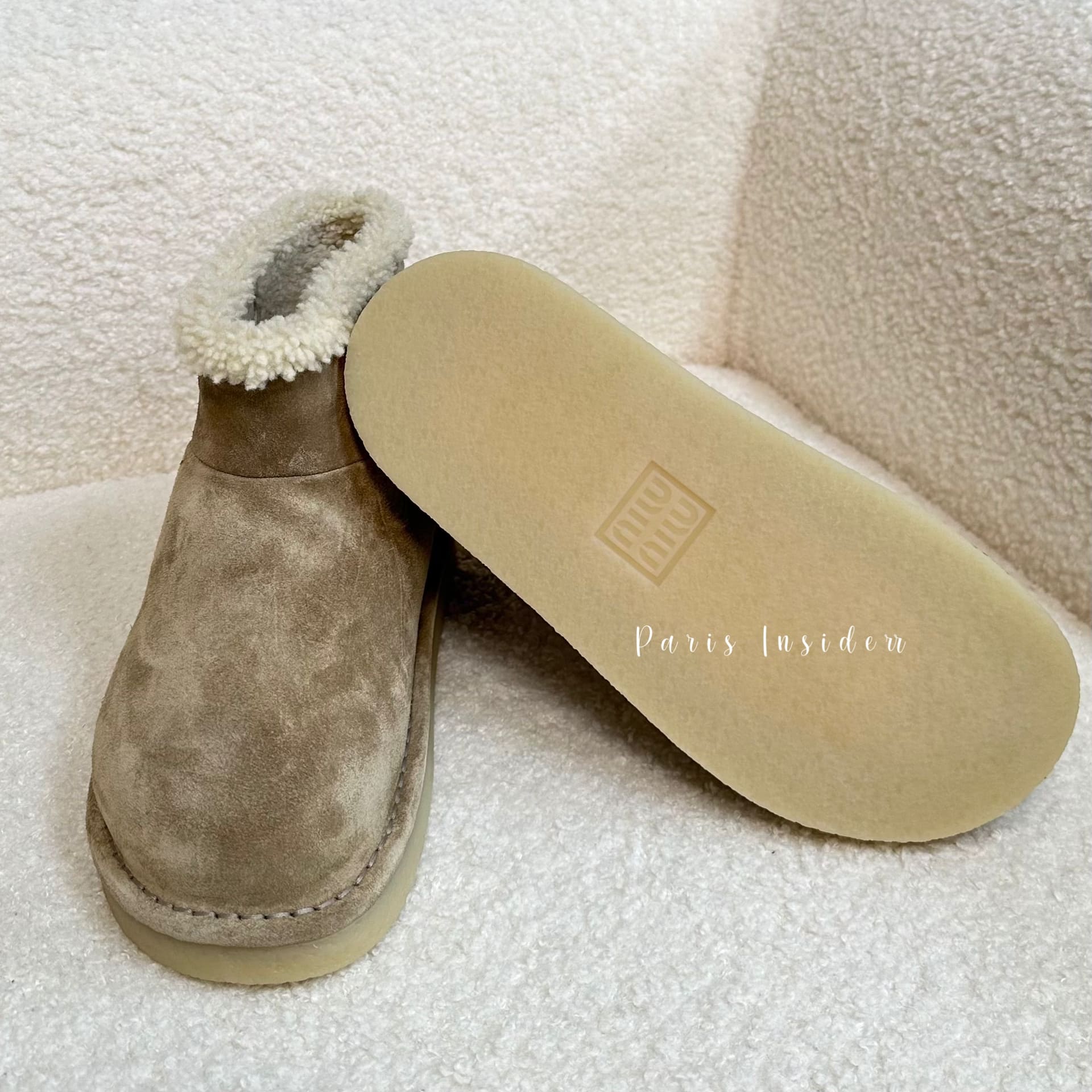 Miu Miu Suede and shearling booties - Desert Beige 沙漠棕 - Image 3