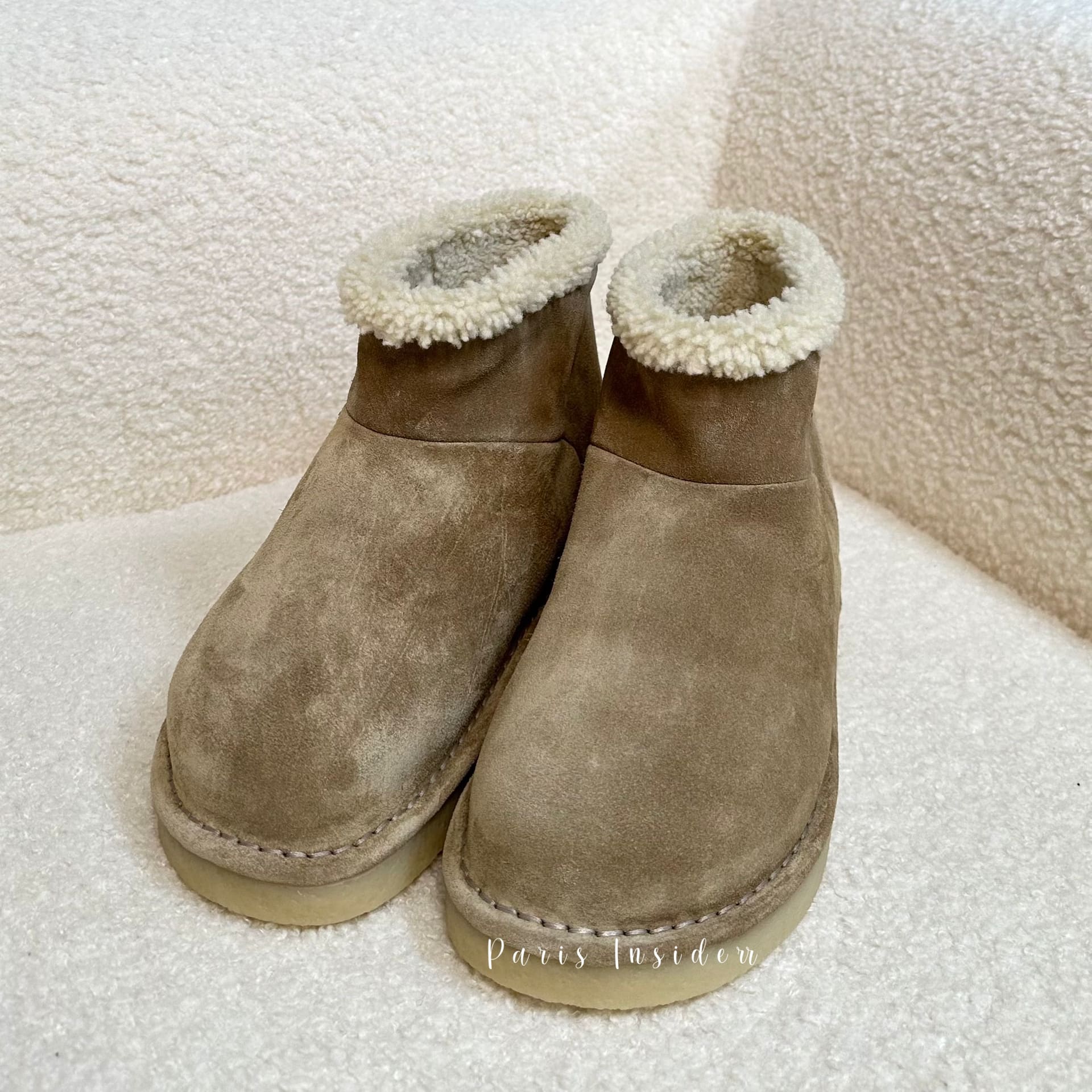 Miu Miu Suede and shearling booties - Desert Beige 沙漠棕 - Image 2