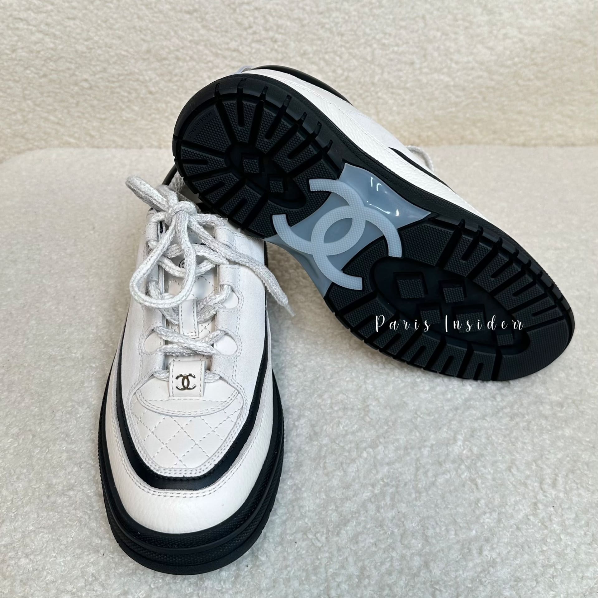 Chanel 25B Trainers G46258 - White & Black 白及黑色 - Image 3