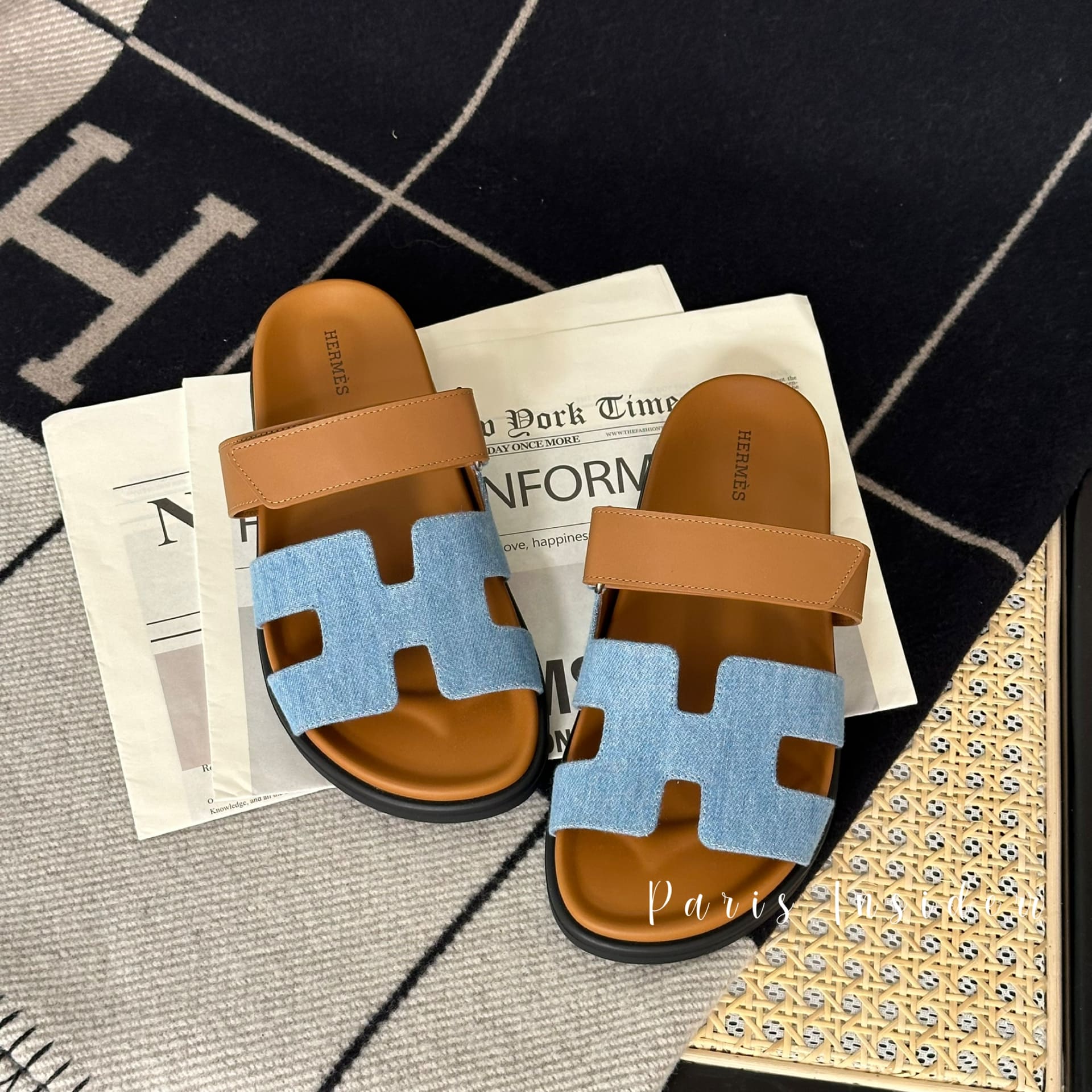 Hermes Chypre Sandal - Blue Clair/Naturel