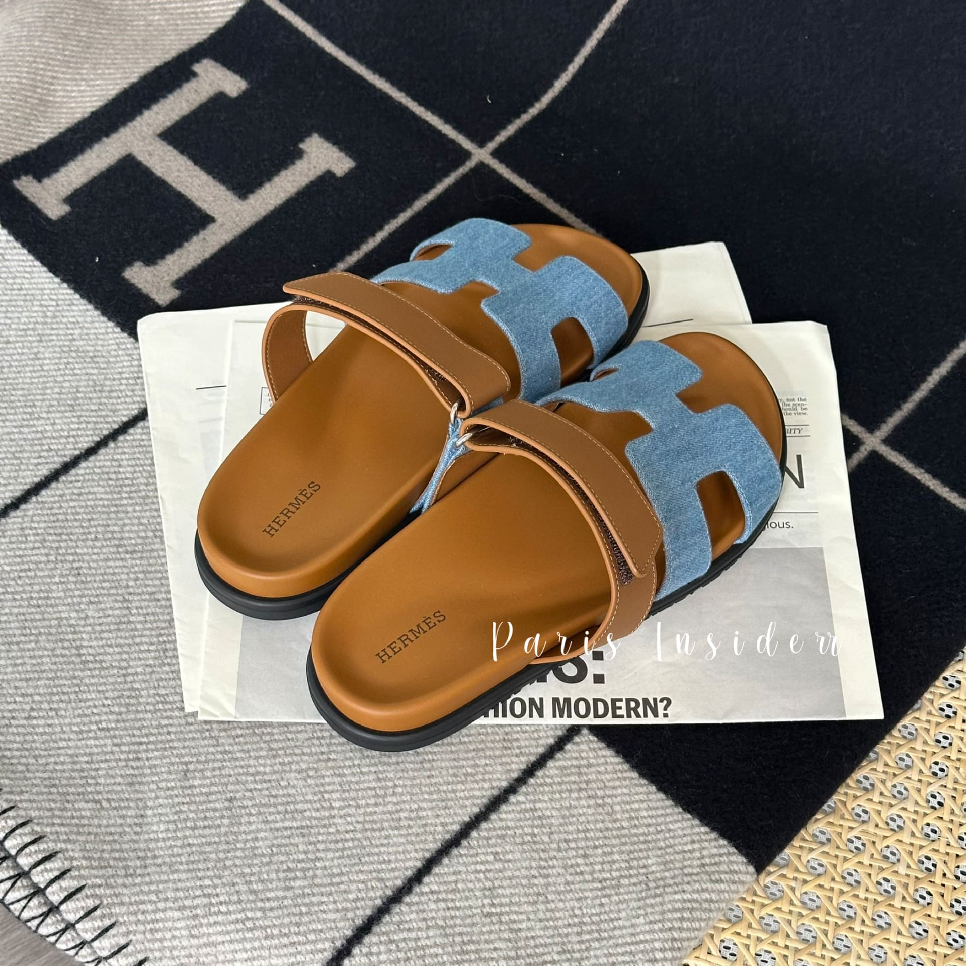 Hermes Chypre Sandal - Blue Clair/Naturel - Image 2