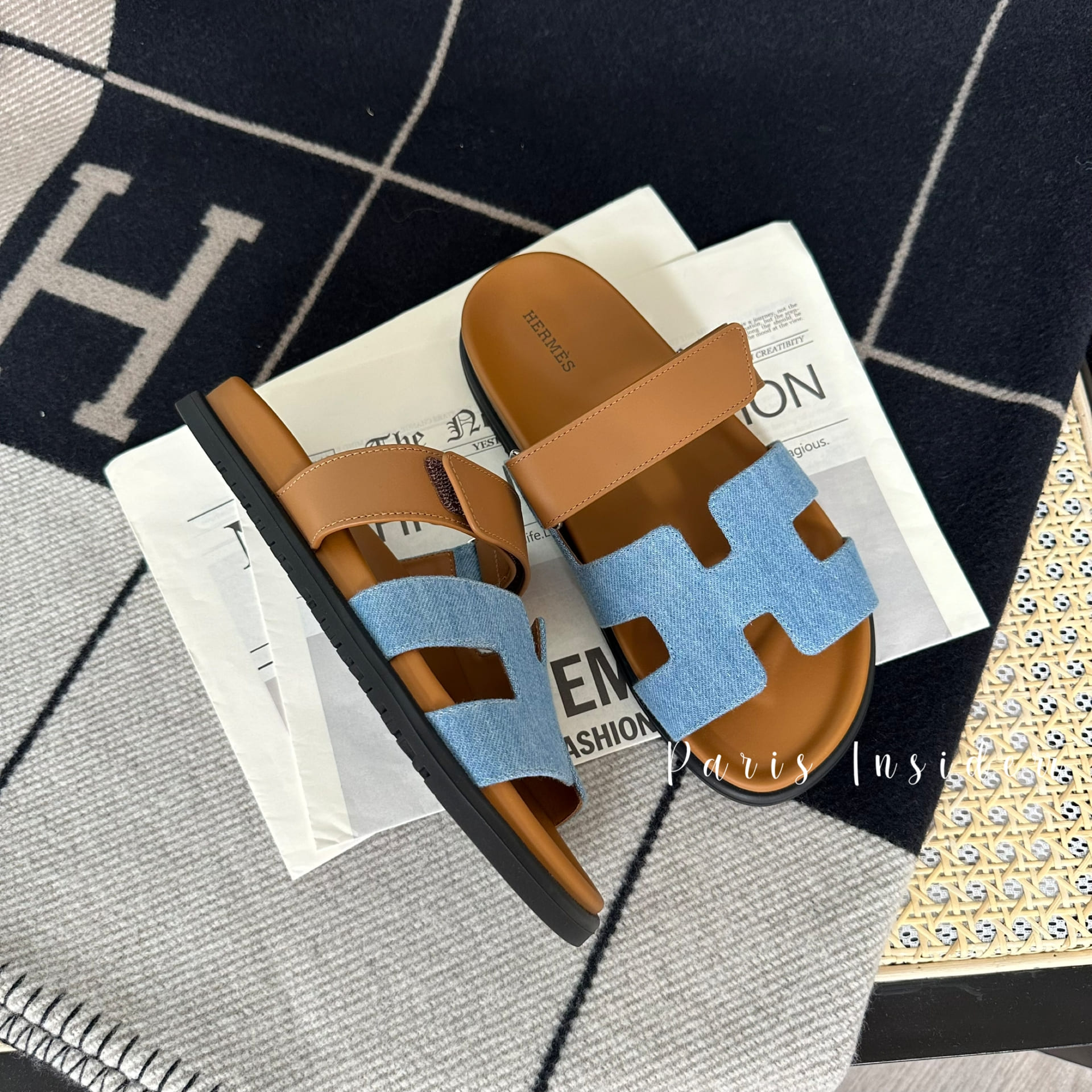 Hermes Chypre Sandal - Blue Clair/Naturel - Image 3