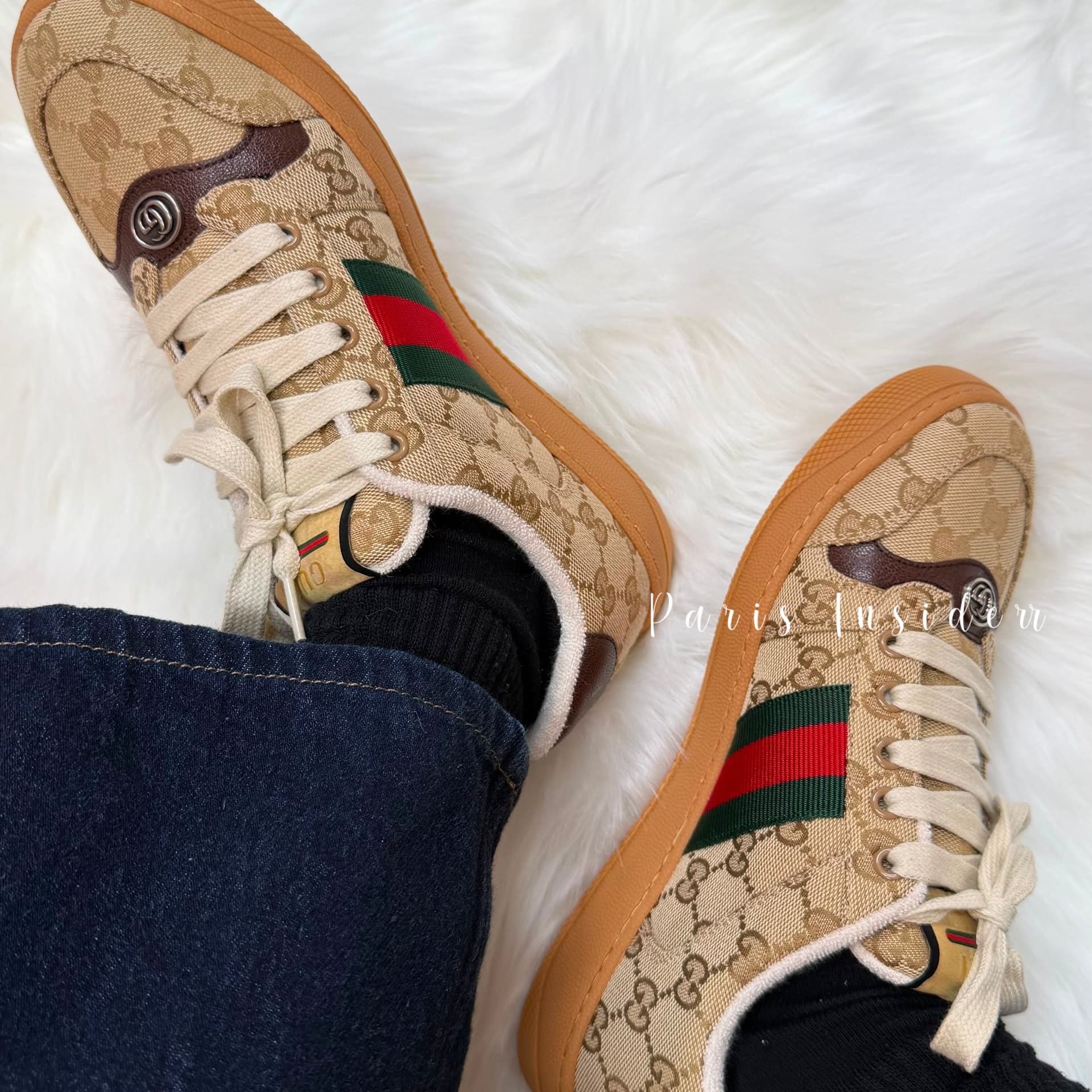 Gucci Women's Screener sneaker-Dark Brown (沙色GG帆布) - Image 4