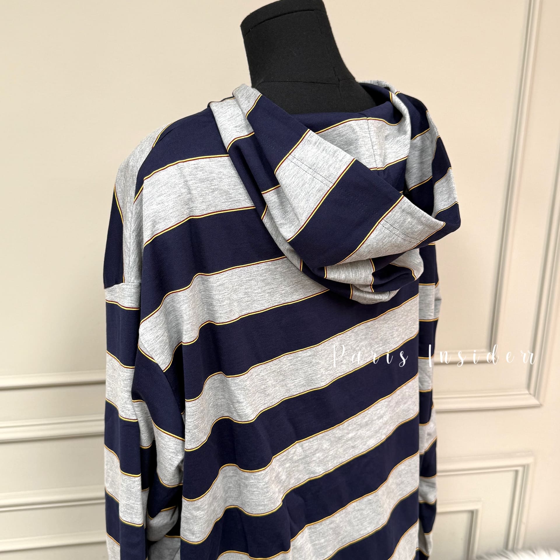 Miu Miu Striped Zip-up Hoodie - Blue 藍色/灰色 - Image 2
