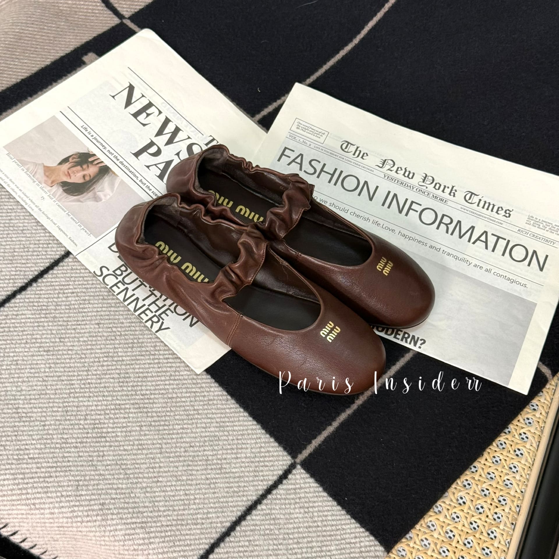 Miu Miu Ruches nappa leather ballerinas - Briarwood (石南木) - Image 3