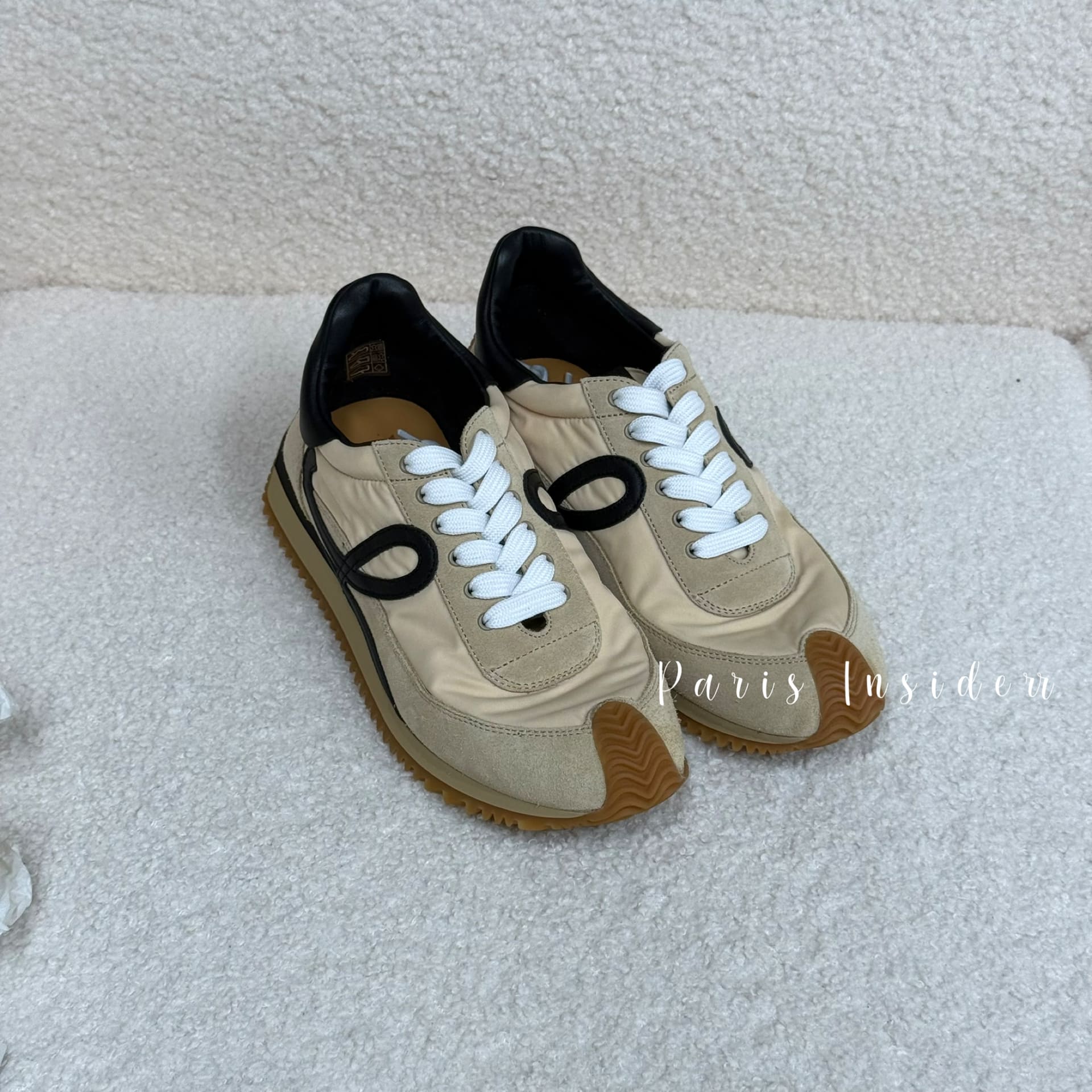 Loewe Flow Runner nylon and suede - Gold / Black (棕色 /黑色)