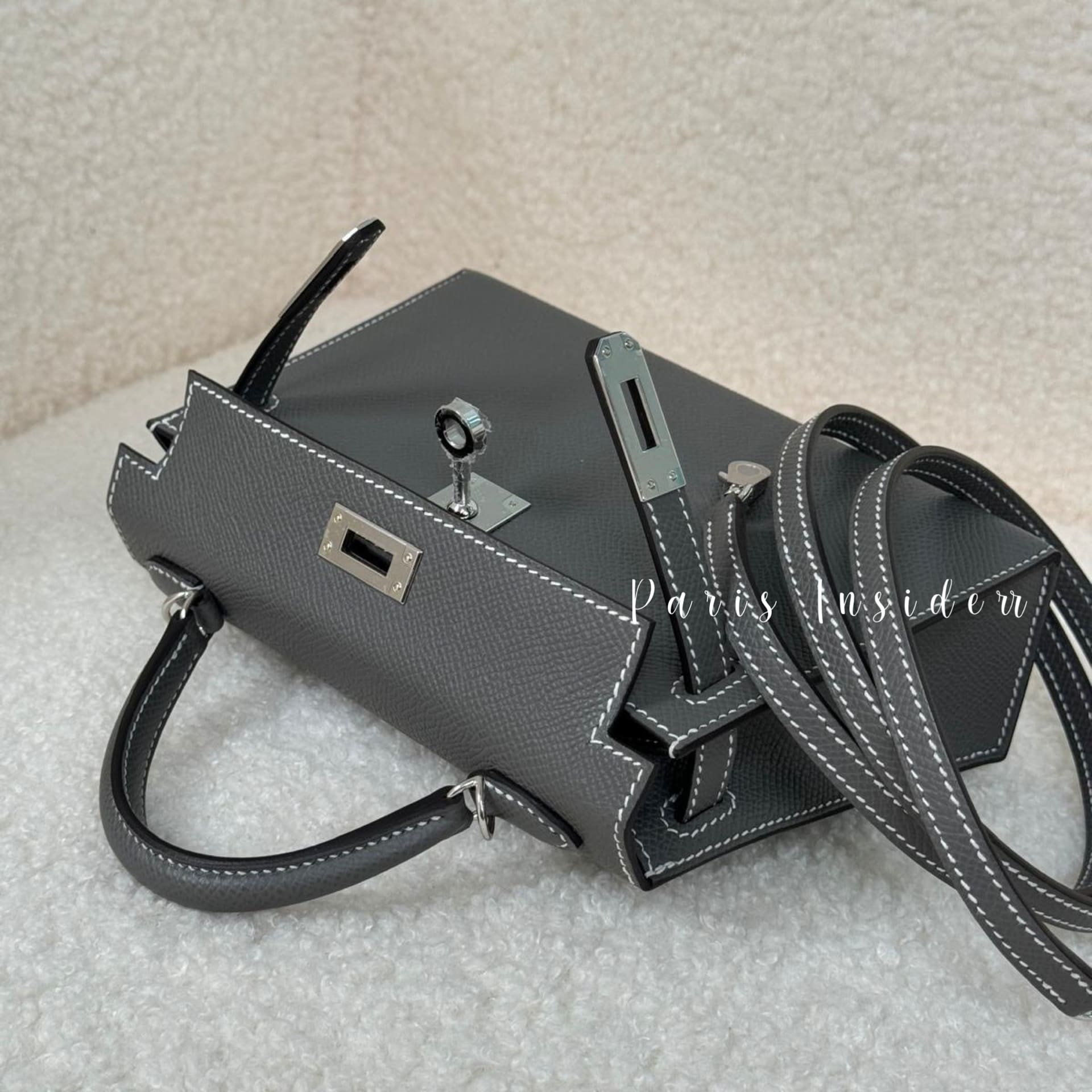 Hermes MIni Kelly II Horseshoe Stamp - Gris Meyer PHW (積雨雲灰) - Image 2