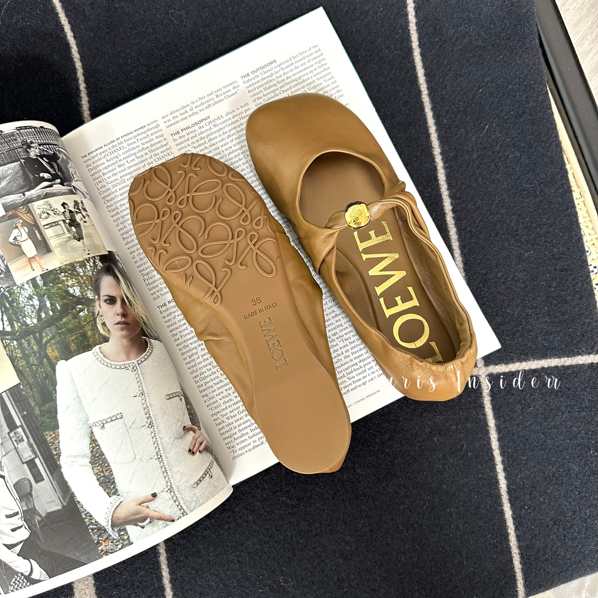 Loewe Pebble Soft ballerina - Oak (橡木色) - Image 3
