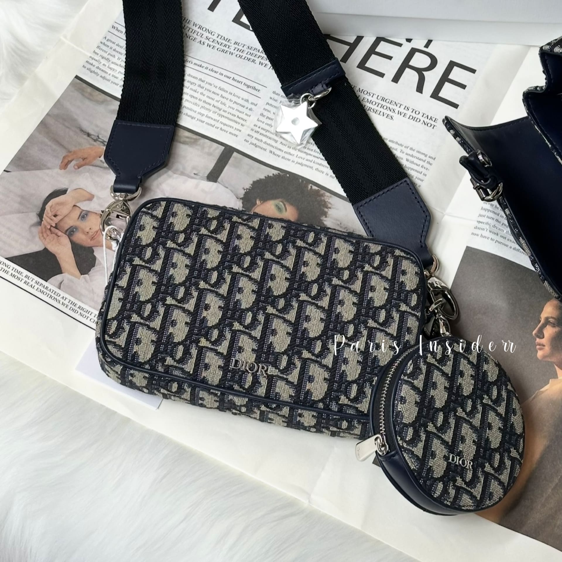 Christian Dior Kids' Multifunctional Bag - Beige and Black Dior Oblique Jacquard