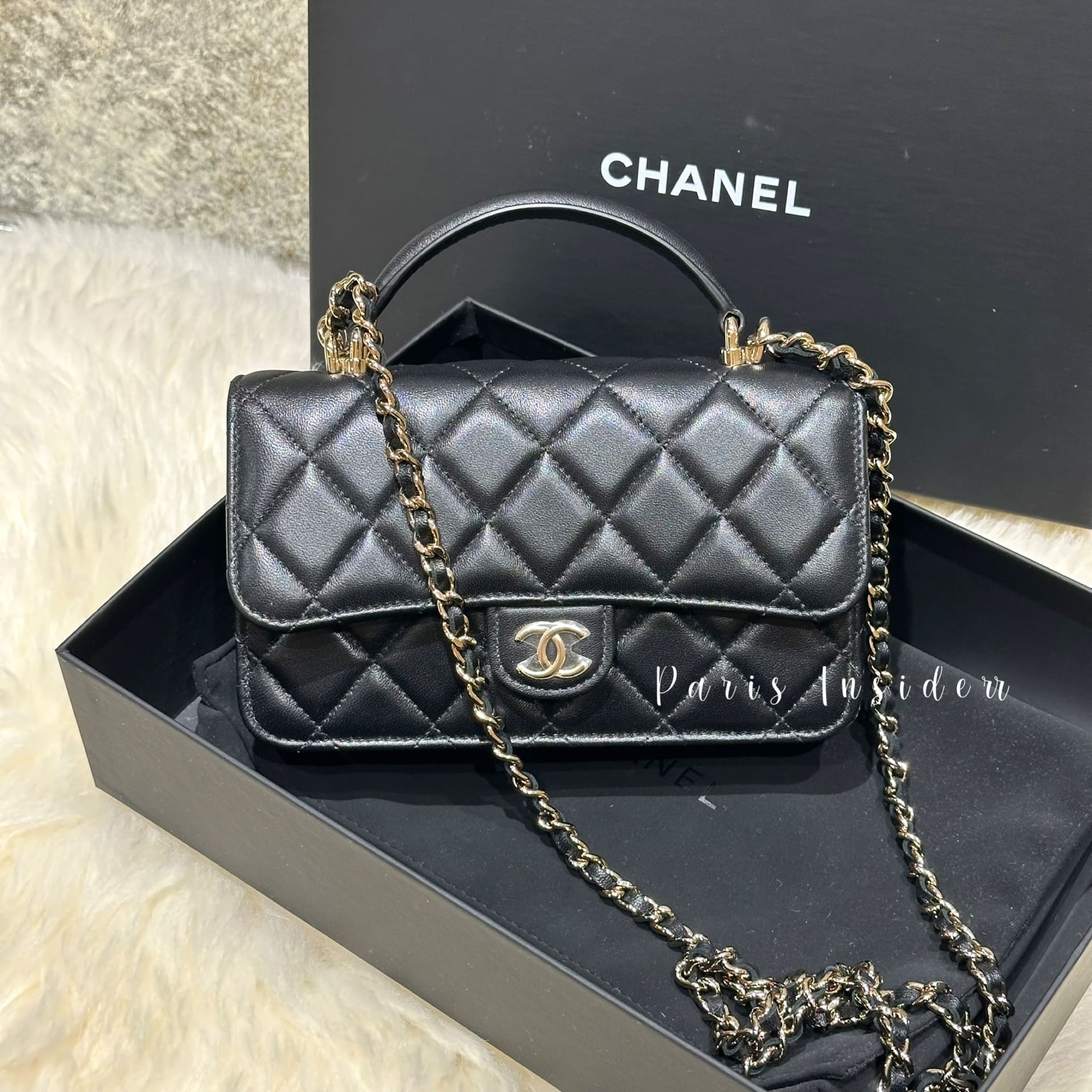 Chanel Mini Wallet On Chain with Handle - Black
