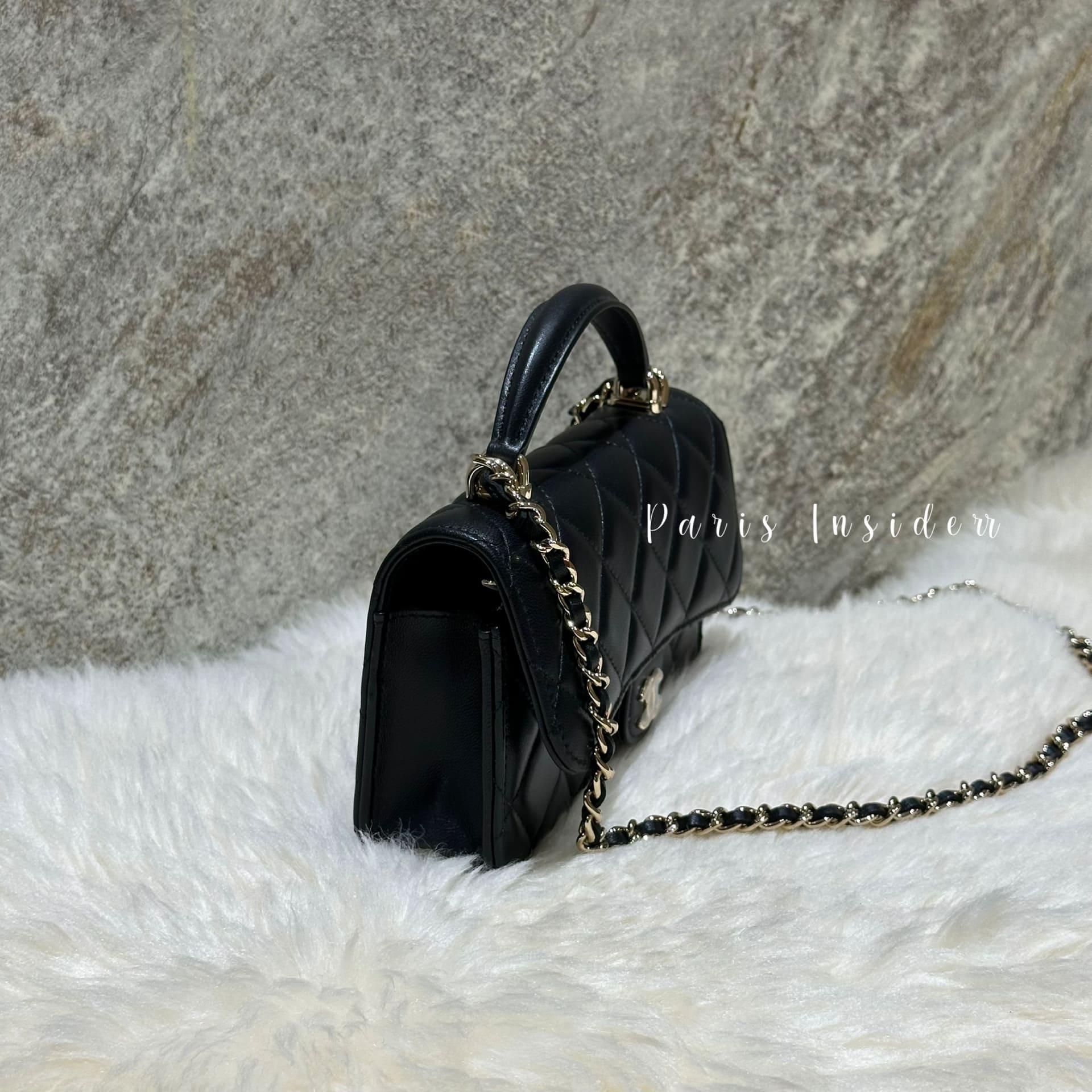 Chanel Mini Wallet On Chain with Handle - Black - Image 5