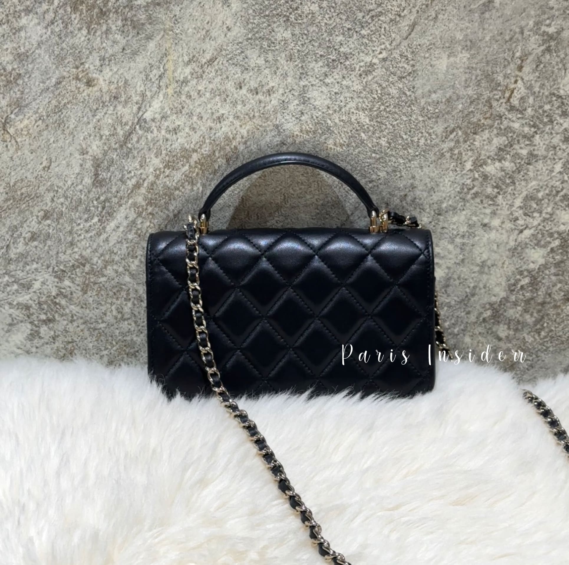 Chanel Mini Wallet On Chain with Handle - Black - Image 6