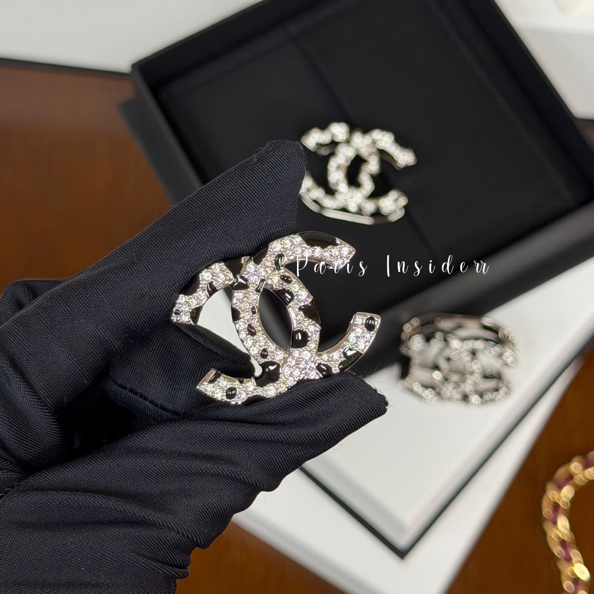 Chanel 26A Metiers D'art Brooch ABH893 - Silver,Black & Crystal