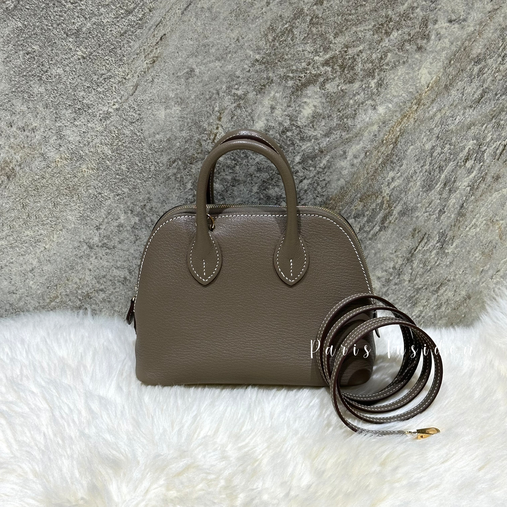 Hermes Mini Bolide - Etoupe GHW (大象灰 金扣)