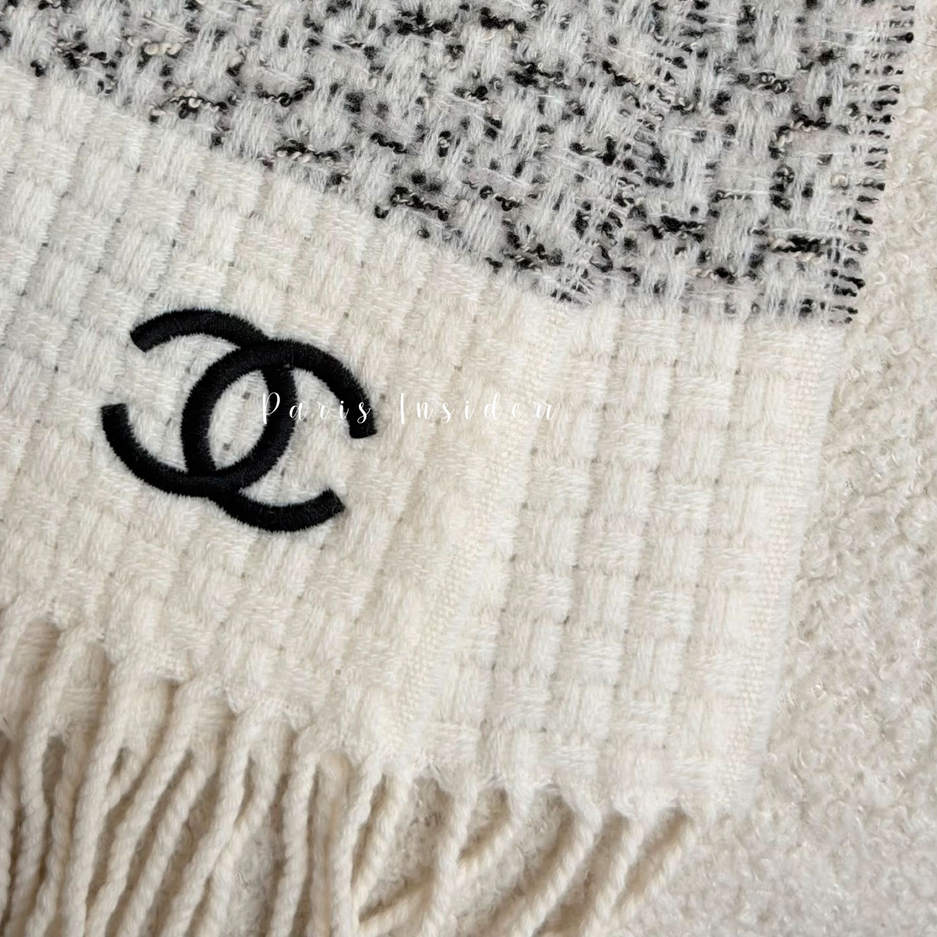 Chanel 26B Tweed scarf AAC422 - White (白色) - Image 3