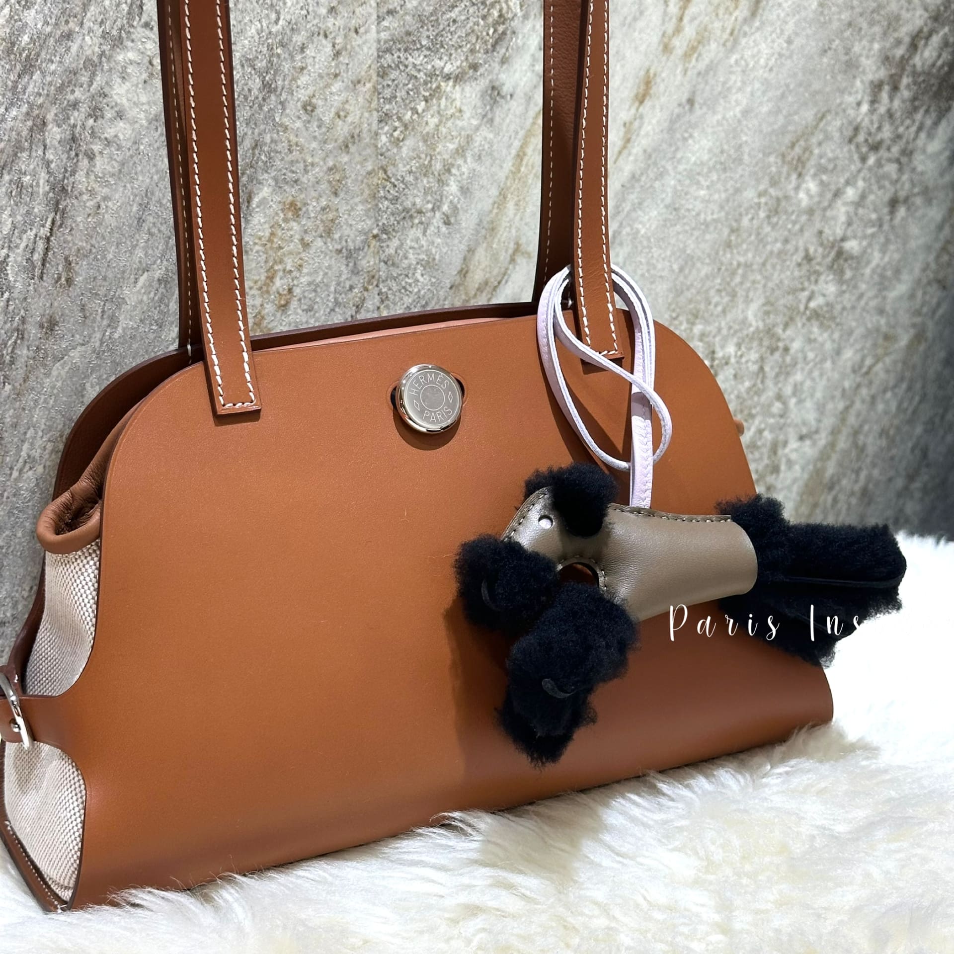 Hermes Budy charm - Noir / Etoupe / Mauve Pâle - Image 2