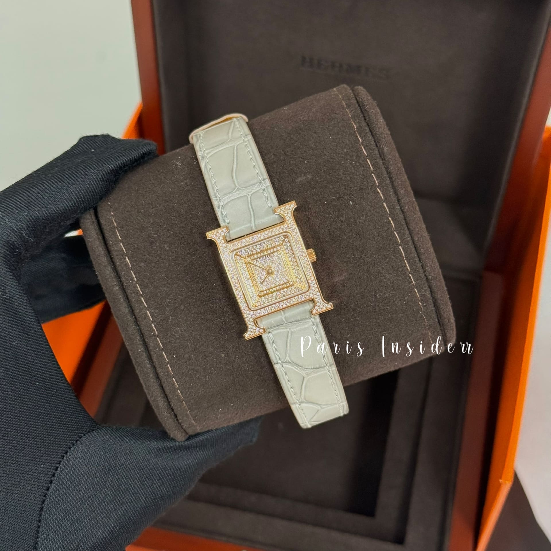 Hermes Heure H watch 25mm - Gris Perle (珍珠灰)