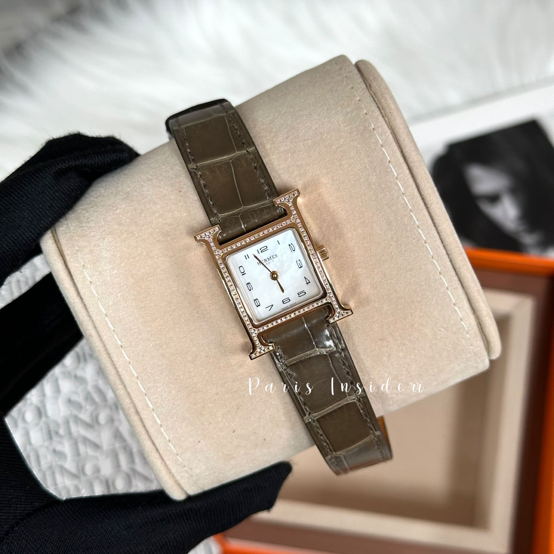 Hermes Heure H watch 25mm - Etoupe (大象灰)