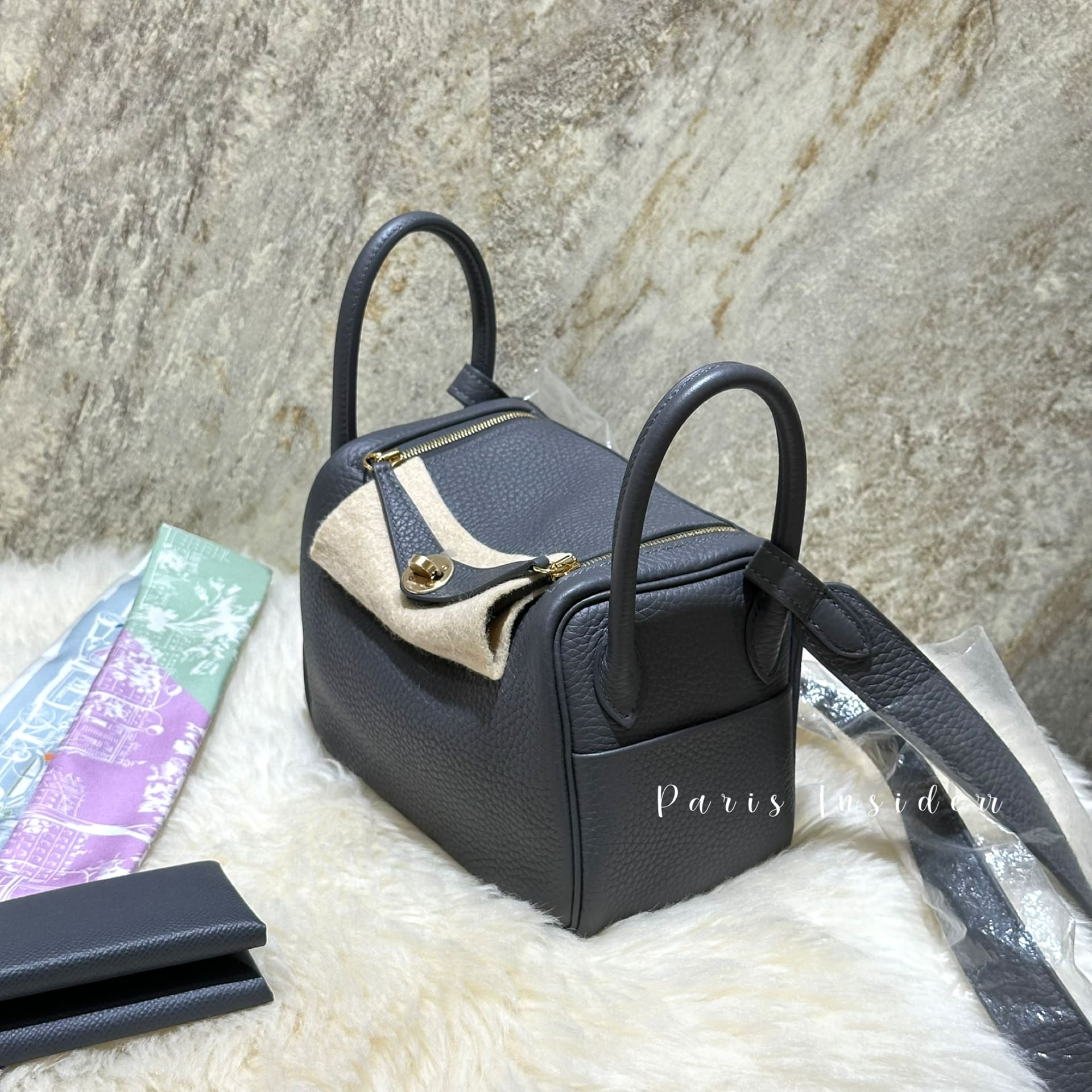 Hermes Mini Lindy II - 85 Ardoise PBHW (石板灰 淡金扣) - Image 4