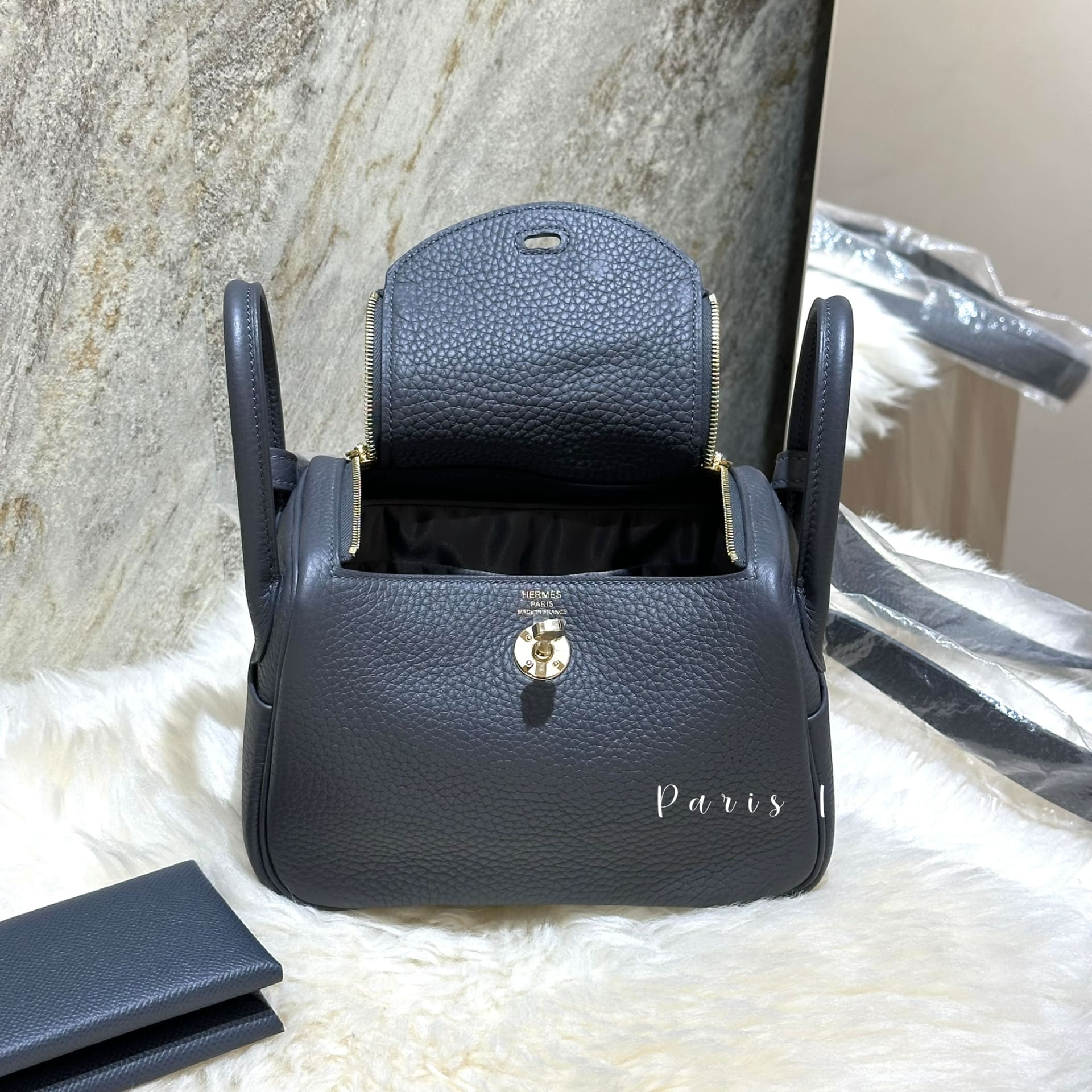 Hermes Mini Lindy II - 85 Ardoise PBHW (石板灰 淡金扣) - Image 3