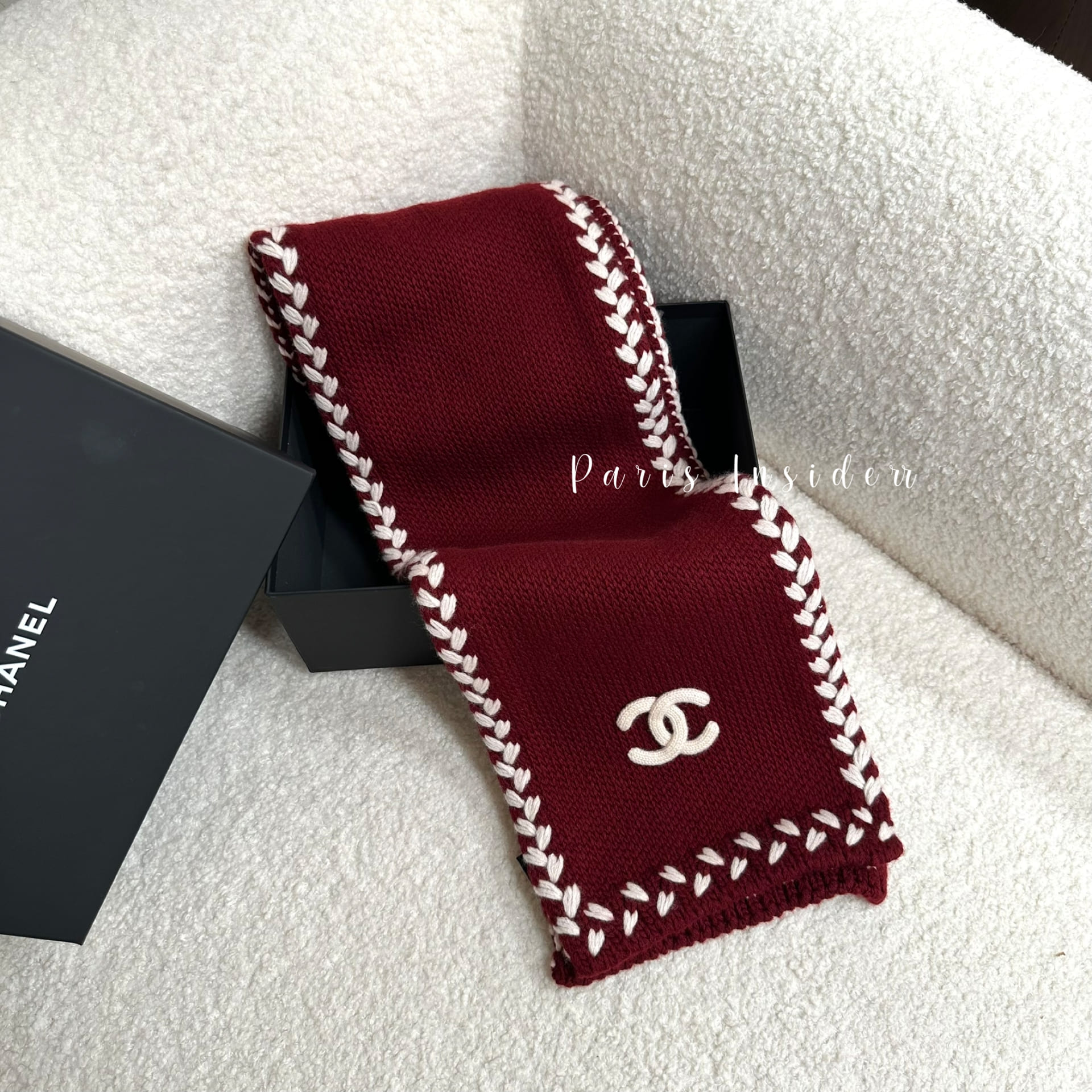 Chanel scarf - Burgundy (酒紅色)