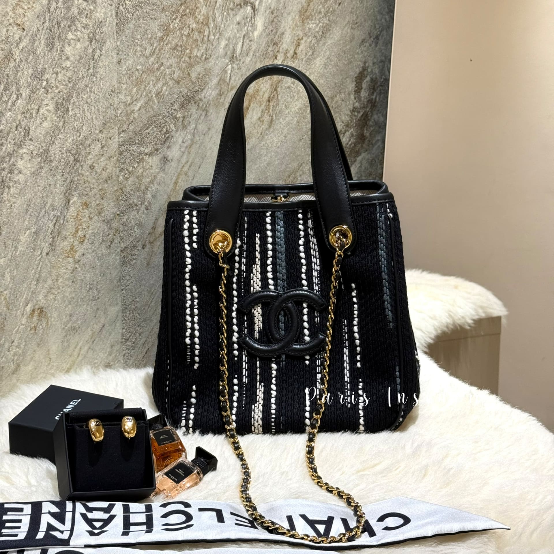 Chanel 26B Mini Tote AS6199 - Black , White & Gray