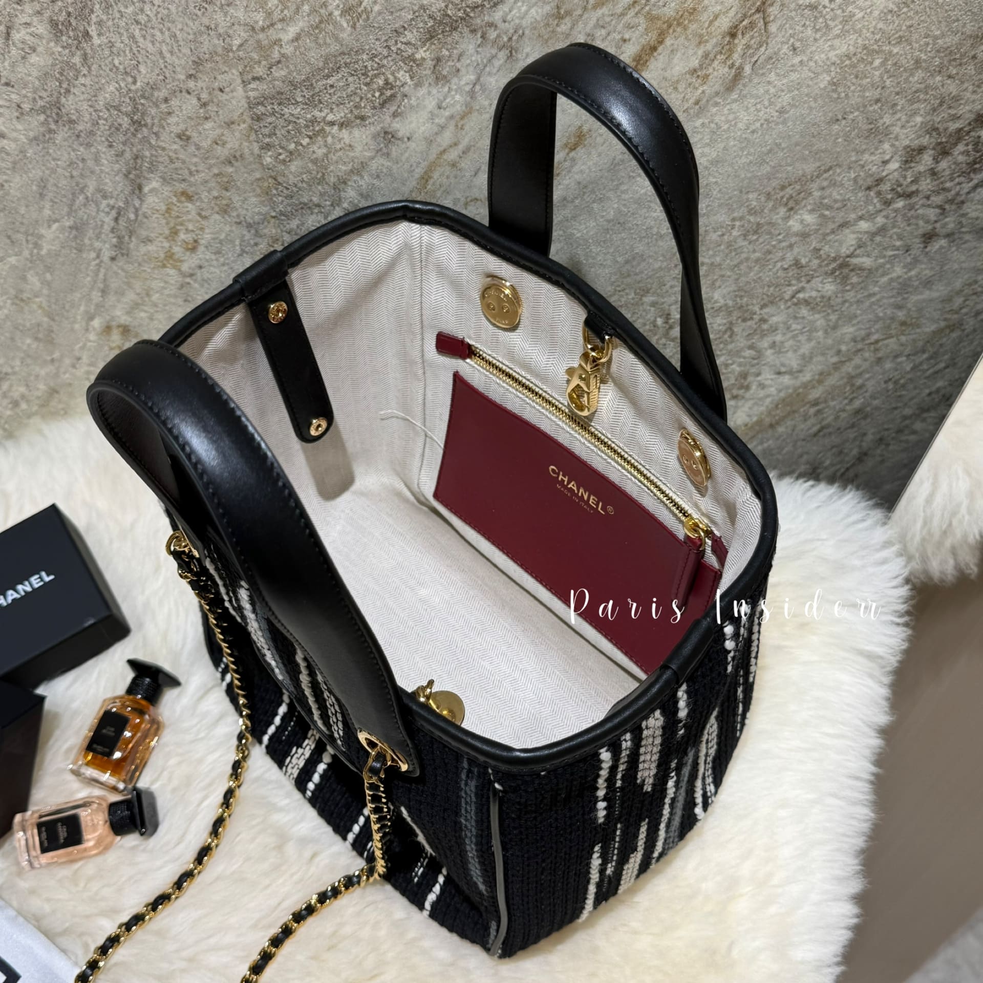 Chanel 26B Mini Tote AS6199 - Black , White & Gray - Image 3