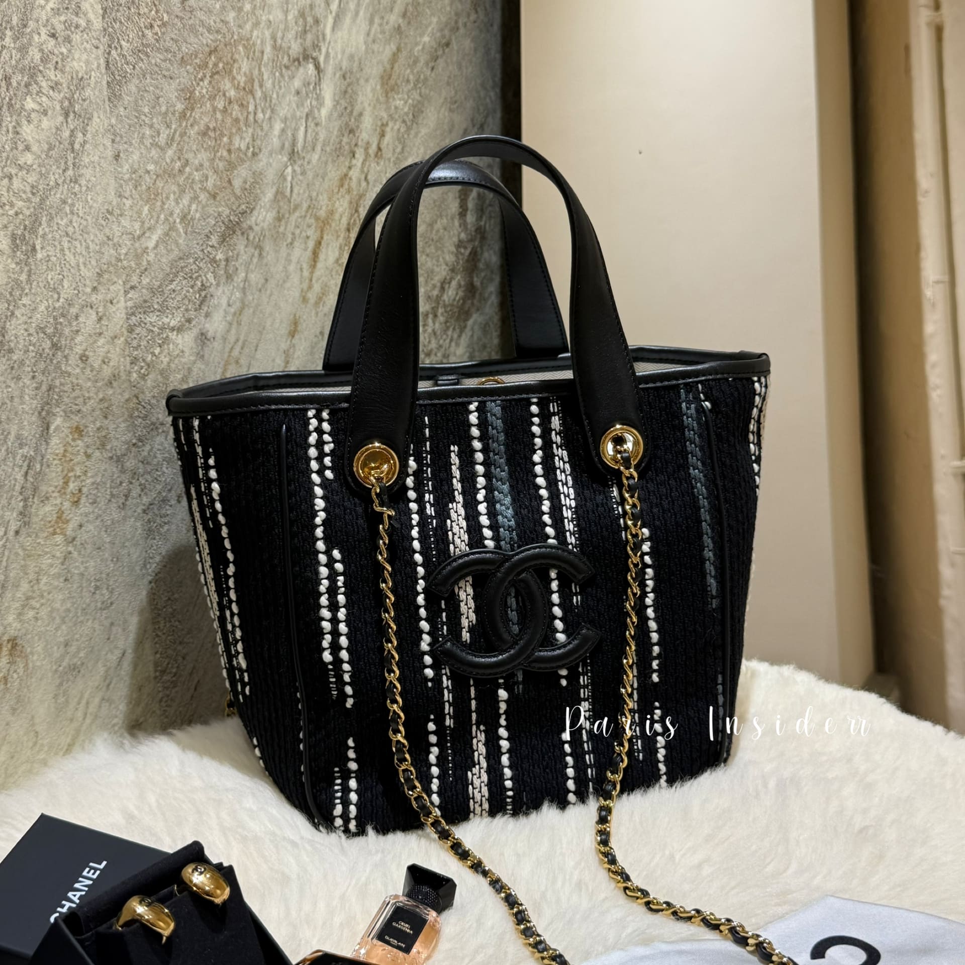 Chanel 26B Mini Tote AS6199 - Black , White & Gray - Image 4