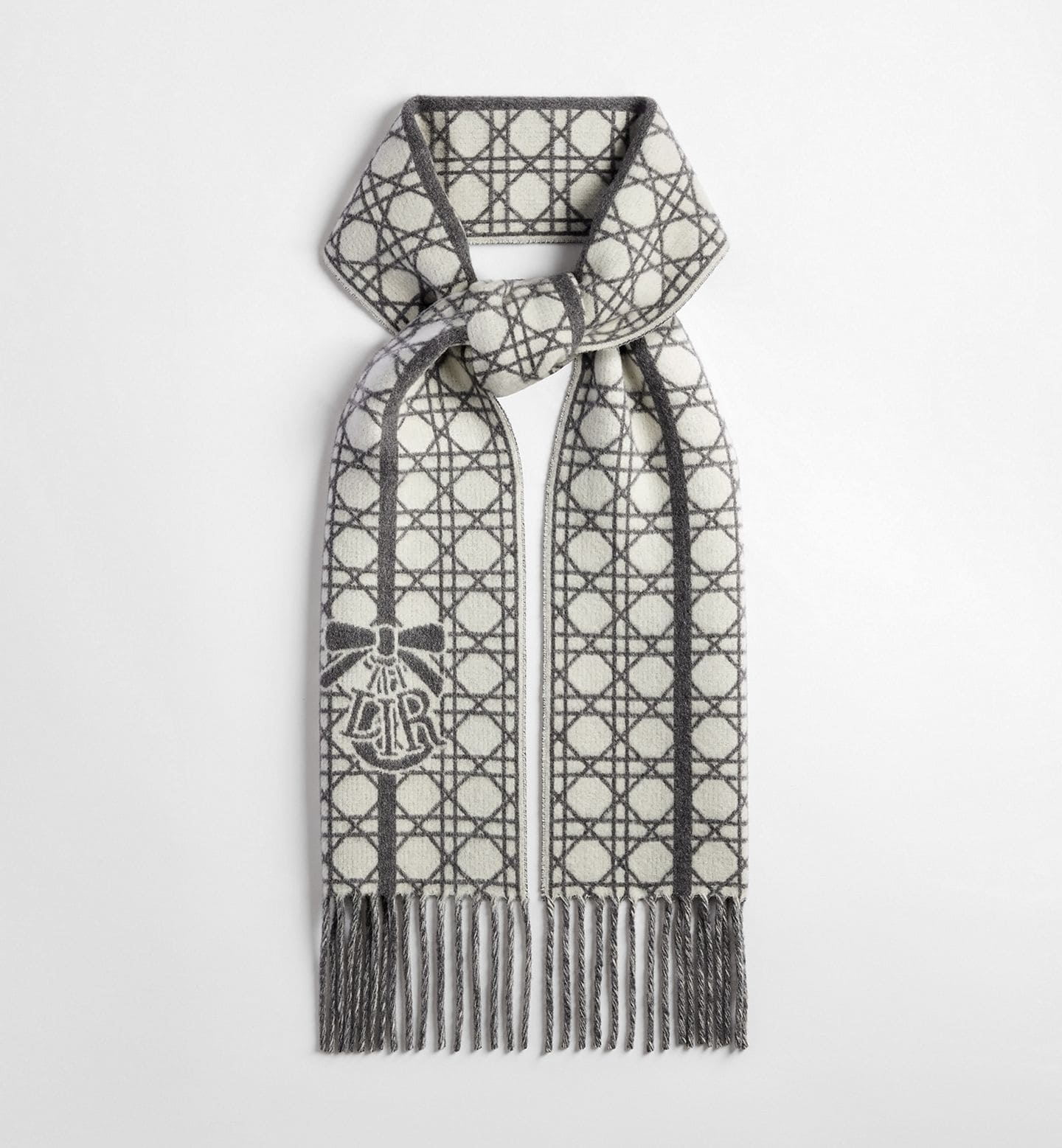 Dior Cannage Scarf - Gray (灰色) - Image 3