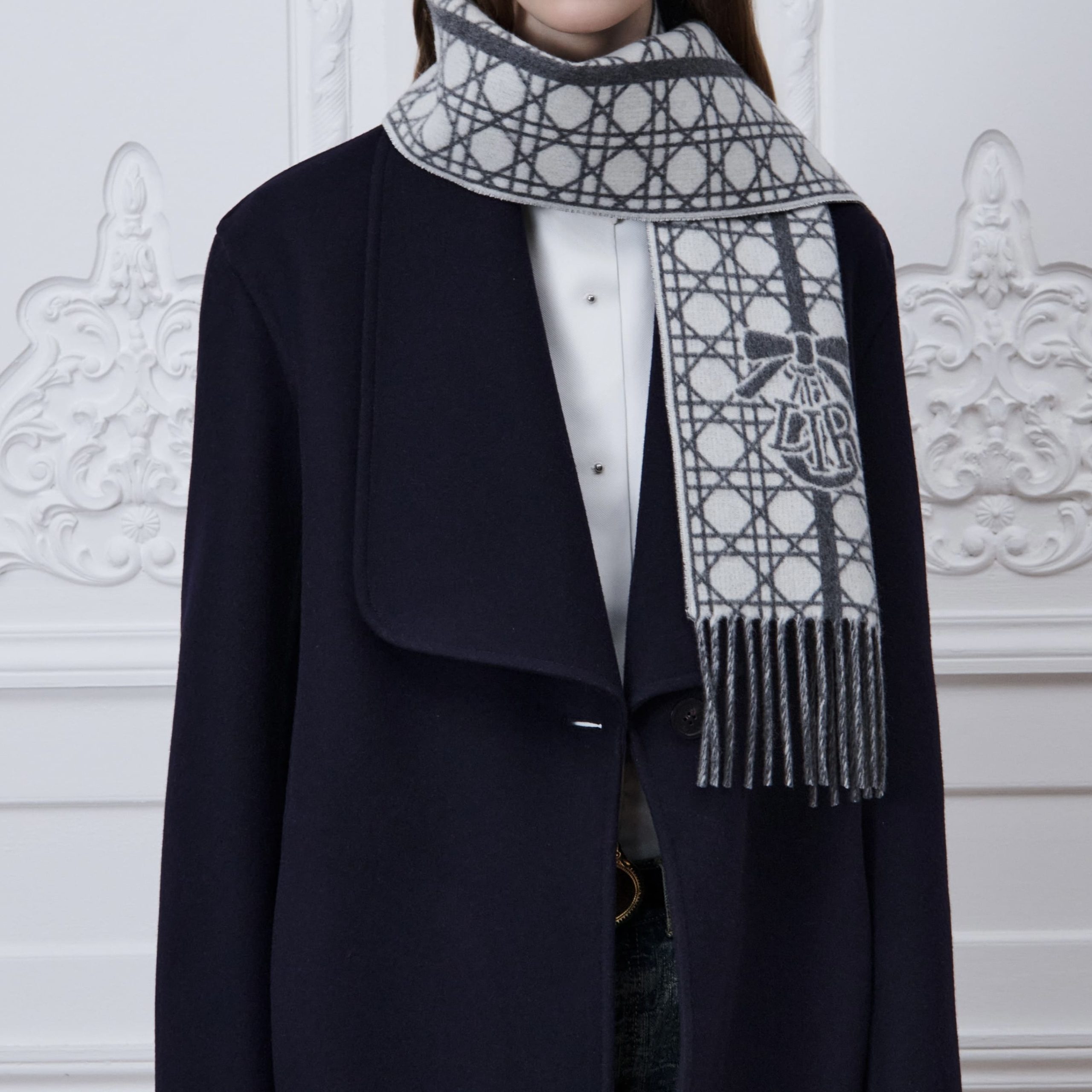 Dior Cannage Scarf - Gray (灰色) - Image 4